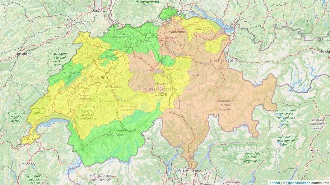 Eine Karte zeigt, dass die Pilzbestimmungen im Kanton Zürich strikter sind.